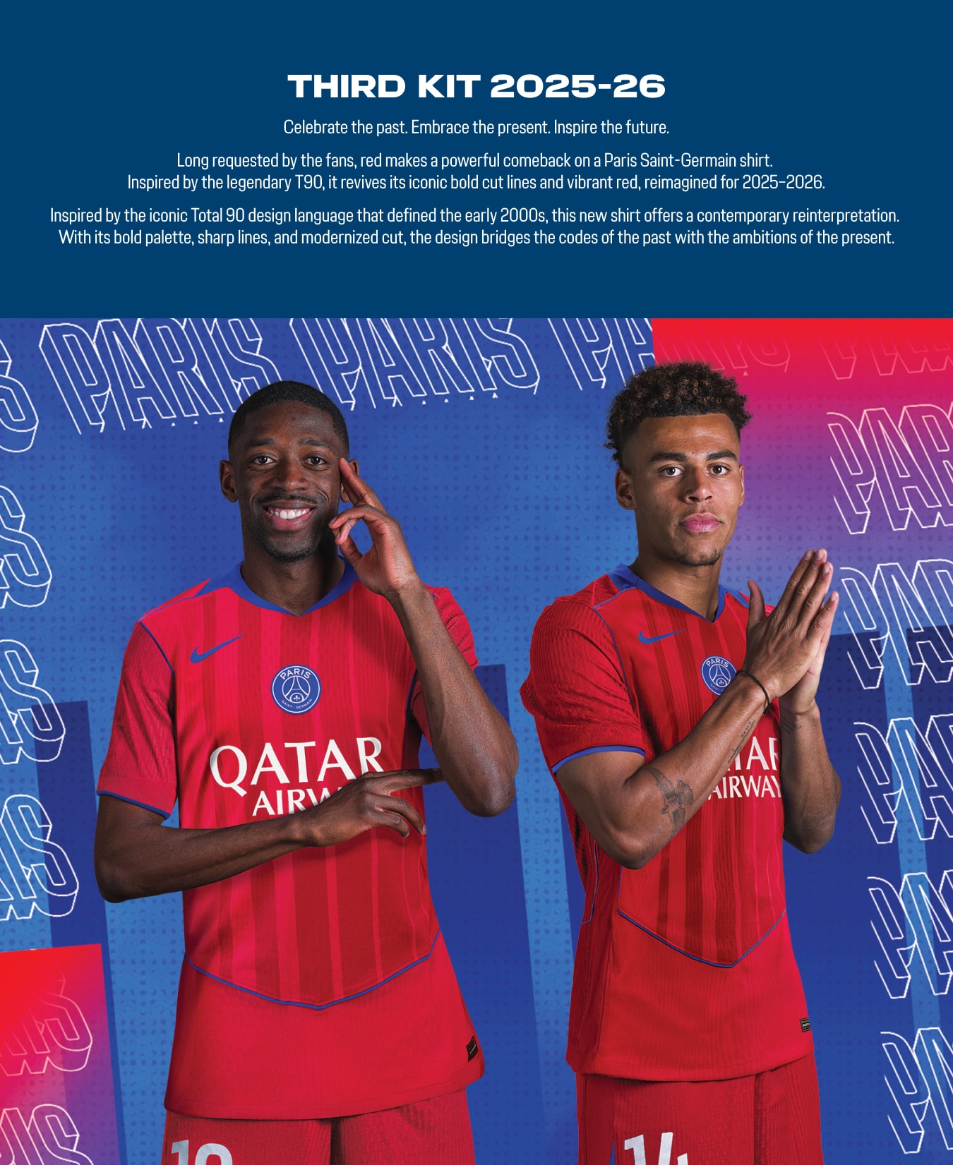 PSG Nike Third Stadium Shirt 2025-26 with UCL Titleholder and