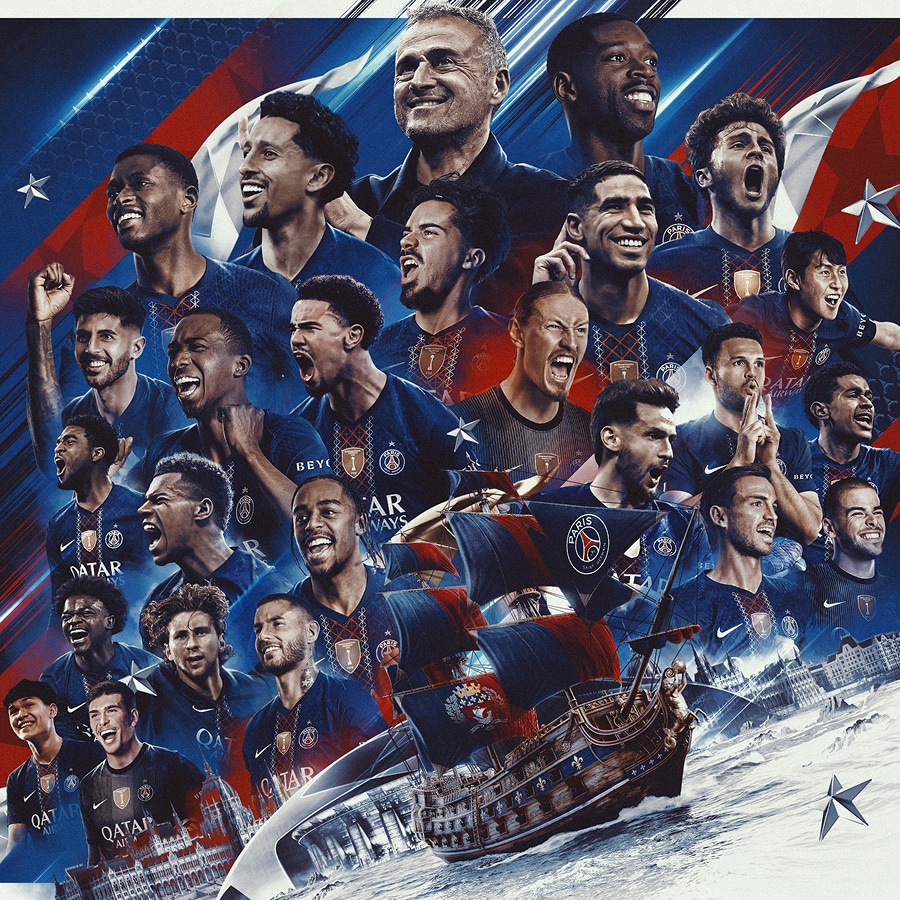 Paris Saint-Germain UCL Finalist Budapest 2026 Scarf - Navy